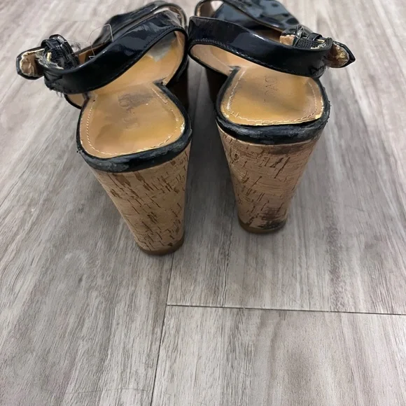 Coach Black Patent Leather Wedges - Picture 4 of 12